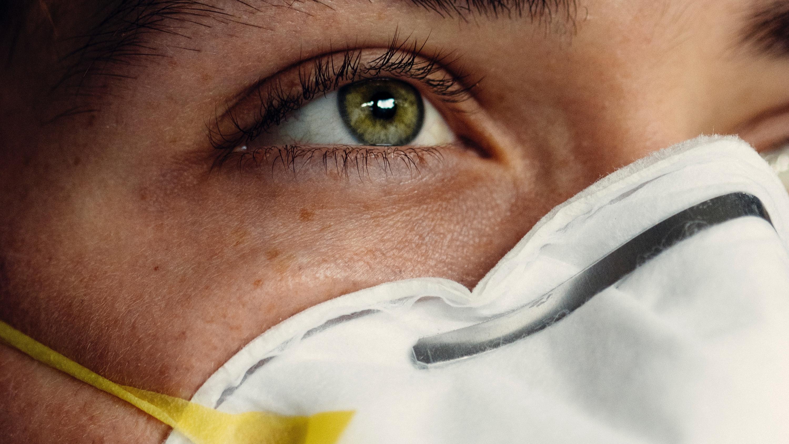 Healthcare worker wearing a mask